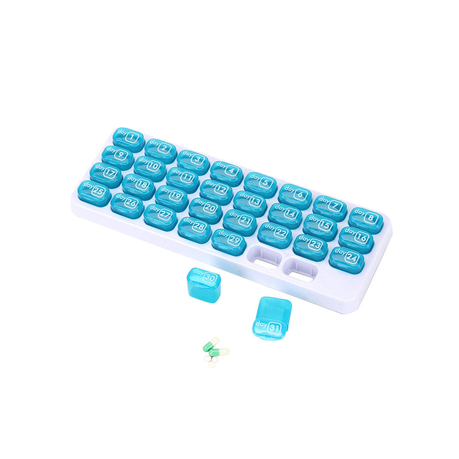 31-Day Weekly Pill Organizer - Moisture Proof Tablet Medicine Box with 4 Compartments - Perfect for Travel, Home & Daily Medication Storage