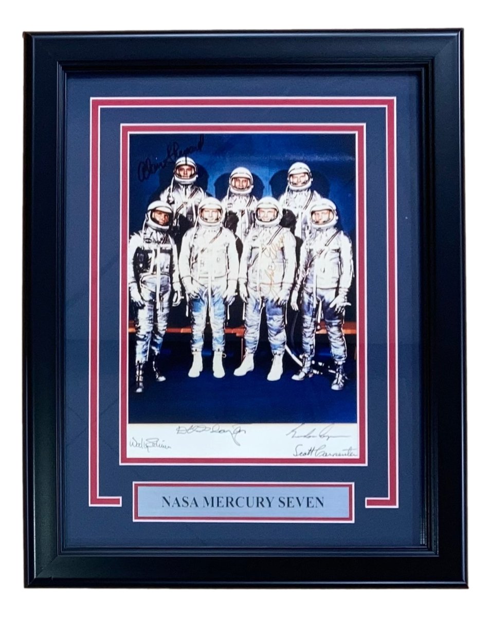 NASA Mercury Seven Signed Framed 8x10 Photo - JSA Certified BB80655 - Authentic Astronaut Collectible for Home & Office Decor
