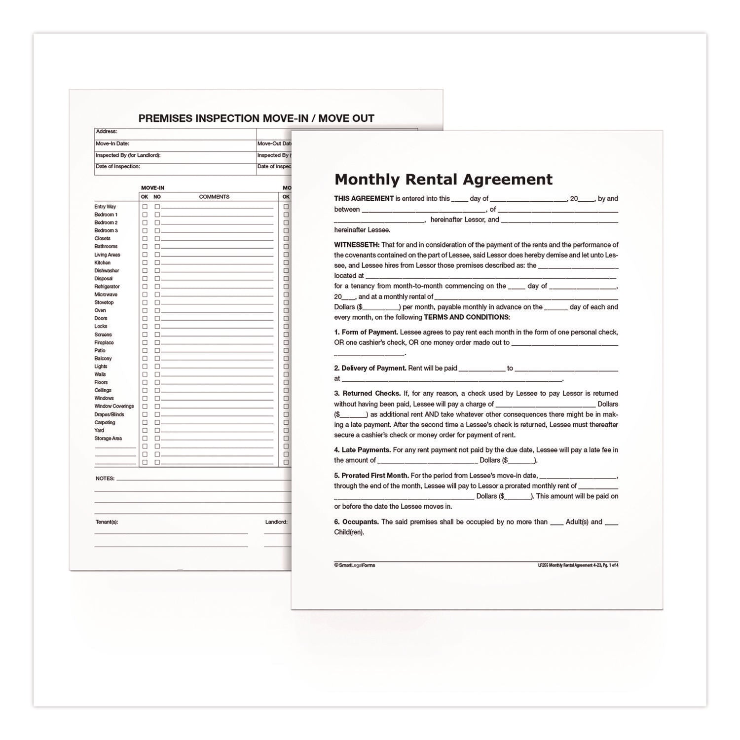 Adams® Month-to-Month Residential Rental Agreement Template - Digital Download (8.5