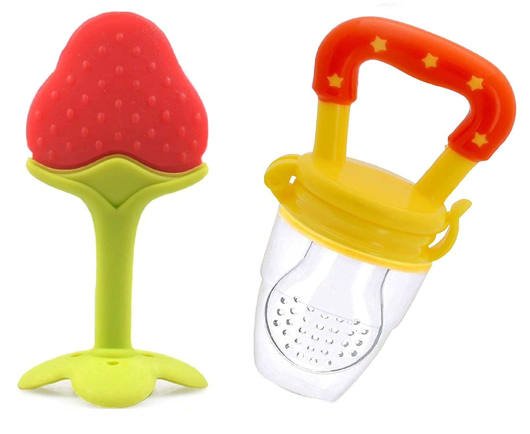 BPA-Free Silicone Fruit Teether for Babies 3-12 Months | Safe Chew Toy for Teething Infants | Soft Gum Relief for 6-12 Month Olds | Multi-Color Combo Pack | Perfect for Daycare, Travel & Soothing Sore Gums
