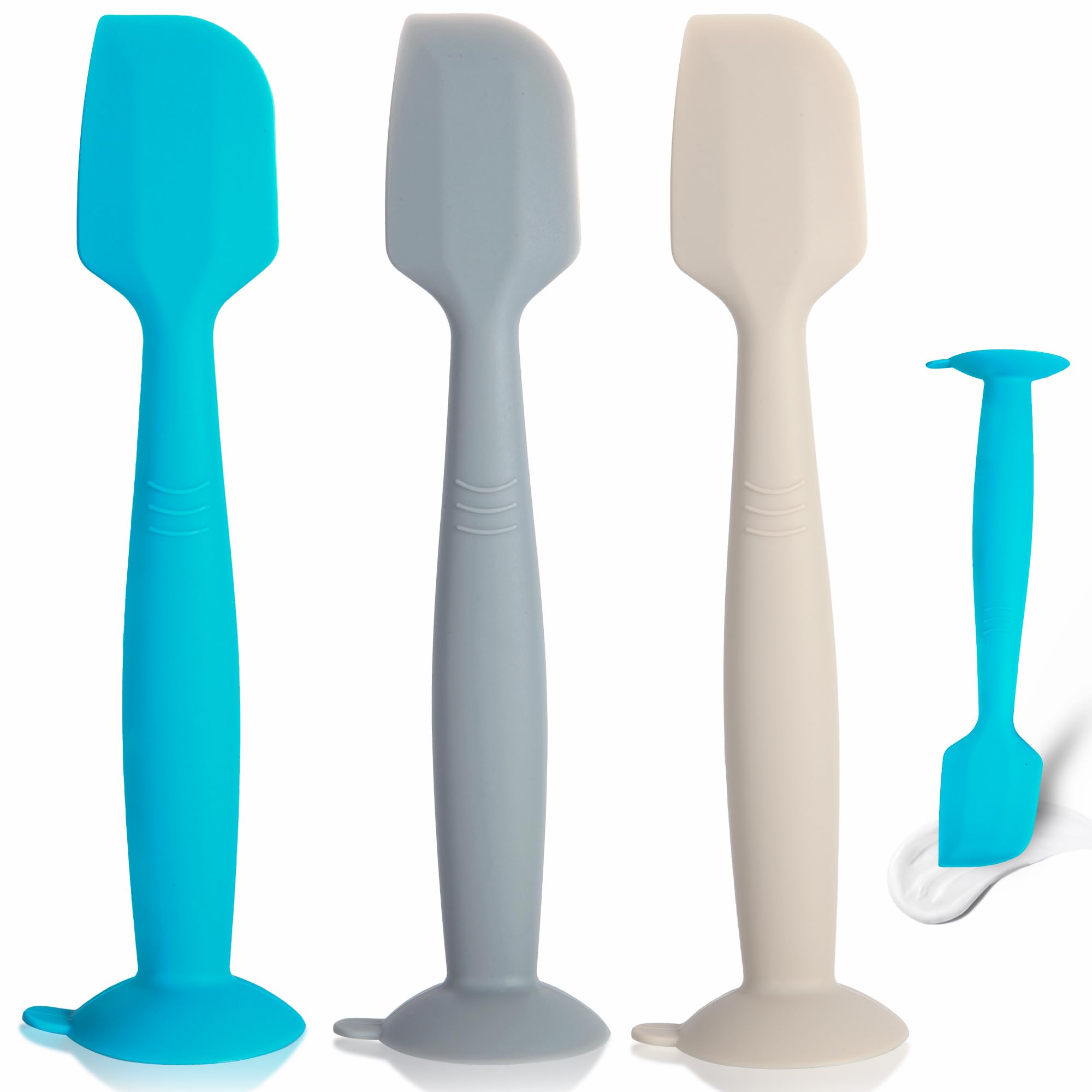 **3-Pack Soft Silicone Baby Diaper Cream Spatula - Butt Paste Applicator with Suction Base for Diaper Rash Care | Ideal for Newborns & Toddlers | Mess-Free Diaper Changing Essential**