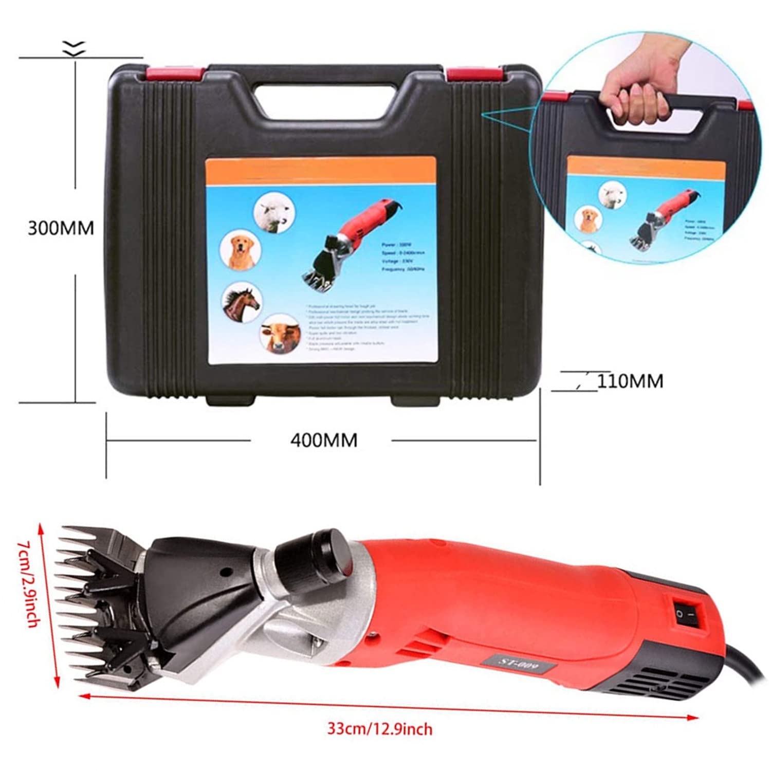Professional 6-Speed Heavy Duty Electric Sheep & Goat Clippers - Livestock Shearing Tool for Thick Coat Animals (Wool, Fur, Hair) | Perfect for Farm Animals, Alpacas, Llamas & Pet Grooming