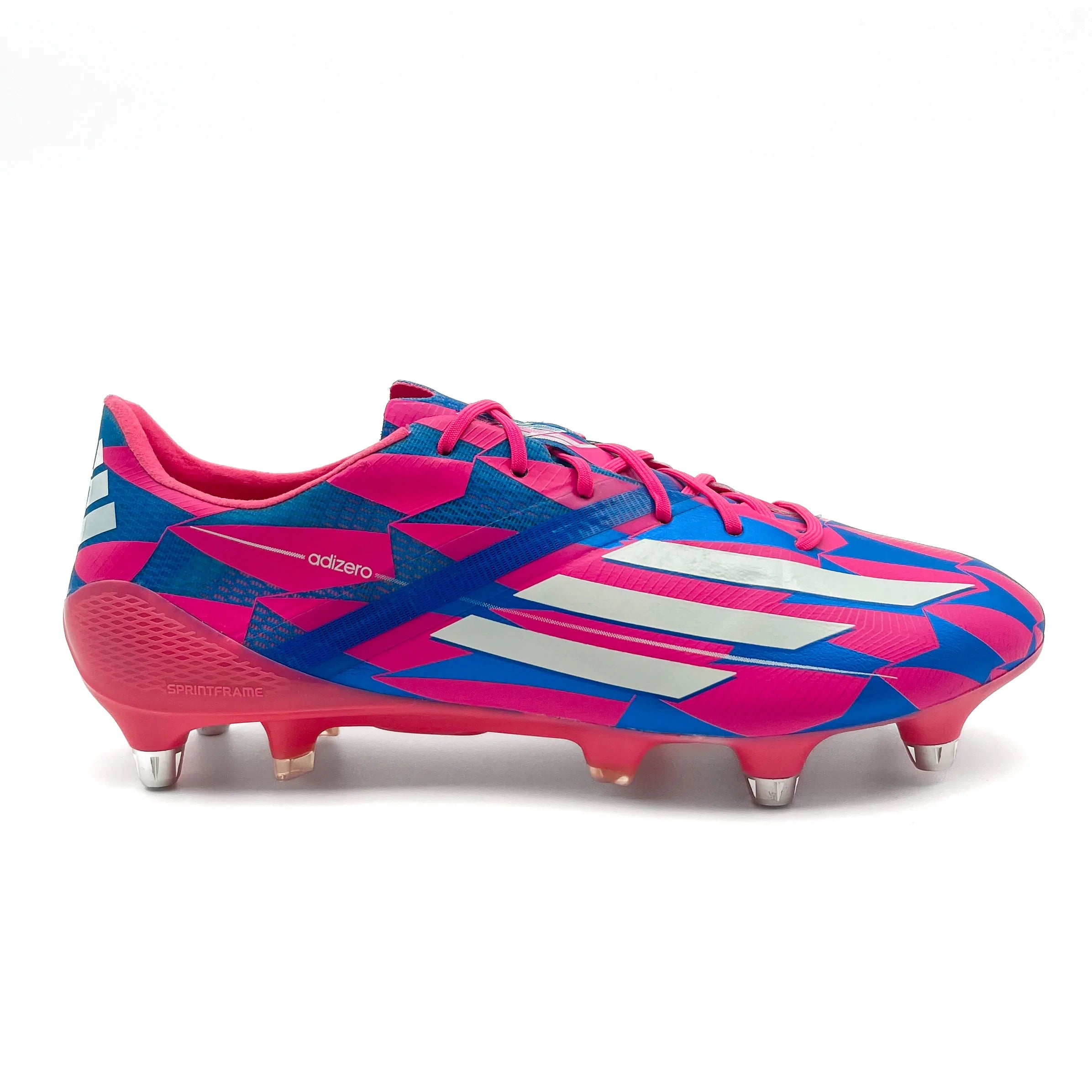 Adidas F50 Adizero SG Soccer Cleats - Solar Pink/Solar Blue - Lightweight Football Boots for Firm Ground - Perfect for Professional Matches & Training Sessions