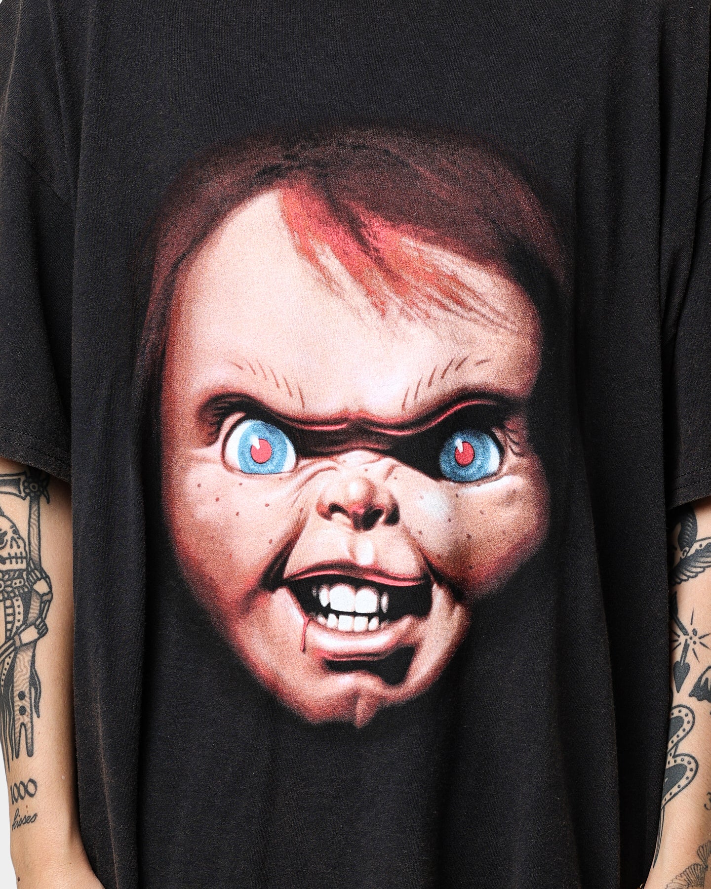 Vintage Child's Play 3 Movie T-Shirt - Black Distressed Wash - American Thrift Style - Perfect for Halloween Costumes & 90s Retro Fashion Fans