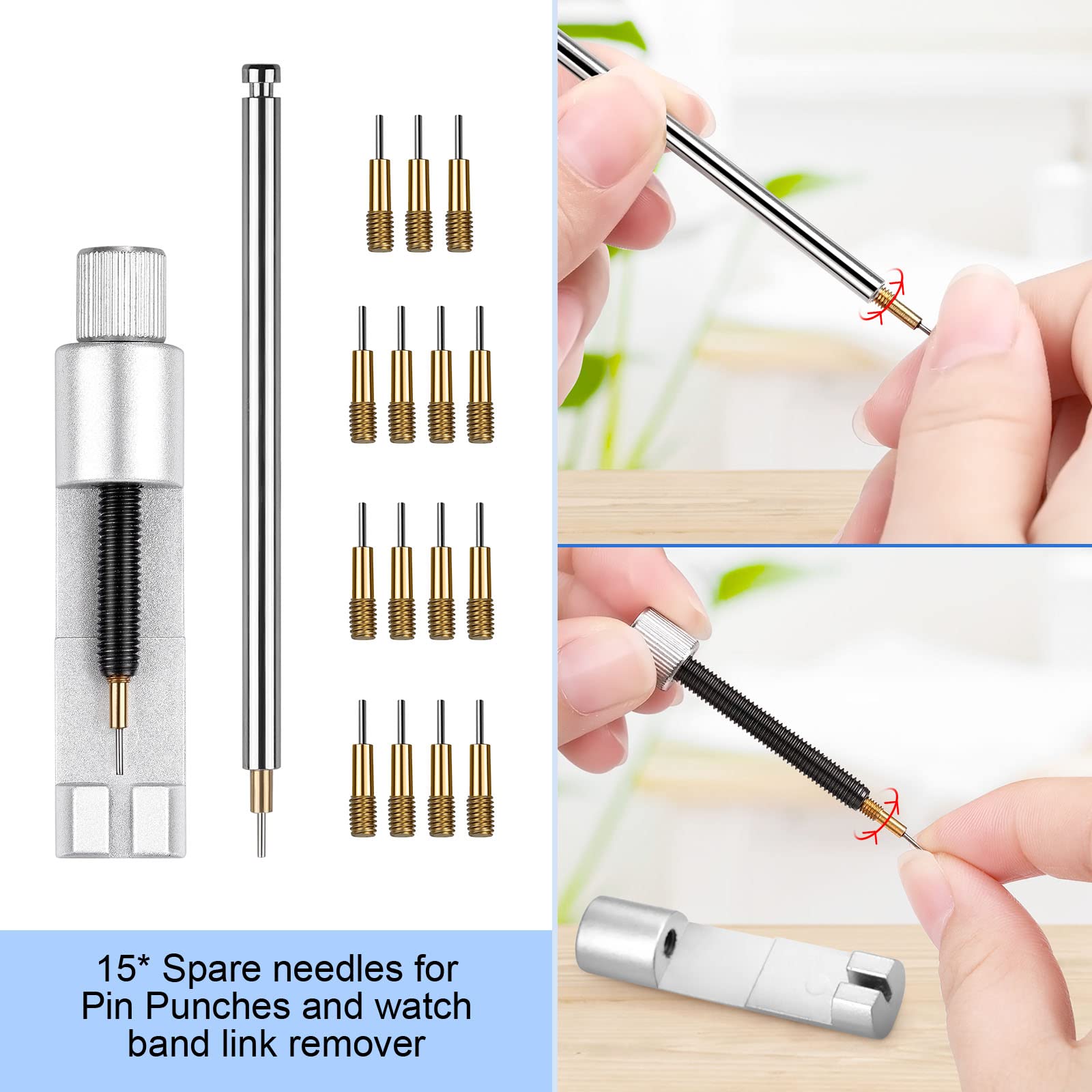 JOREST Professional Watch Repair Kit - Watch Battery Replacement, Link Removal & Resizing Tool Set with Opener, Screwdrivers, Wrench Back Remover & Spring Bar Tools | Perfect for DIY Watch Repair, Maintenance & Cleaning at Home