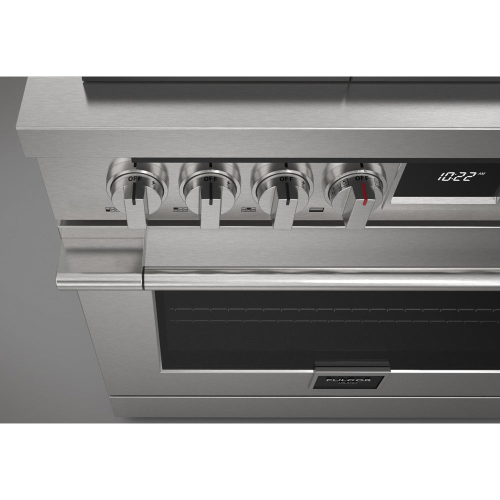 Fulgor Milano 36-inch 400 Series Accento Dual Fuel Range - Stainless Steel Professional Gas & Electric Oven (F4PDF366S1) for Modern Kitchen & Gourmet Cooking