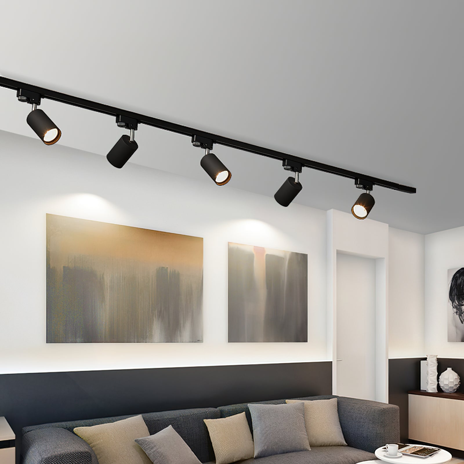 Gilded Rail Track Light - Adjustable Modern Ceiling Lighting for Home, Kitchen, and Retail Spaces | Dimmable LED Track Lighting System