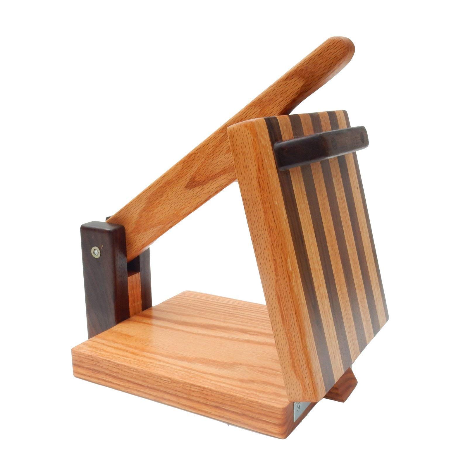Premium 8 Inch Wooden Tortilla Press - Handcrafted Red Oak & Walnut Hardwood Tortilla Maker for Authentic Mexican Cuisine - Perfect for Making Tortillas, Roti, Burritos, Tacos and Patacones at Home or Restaurant