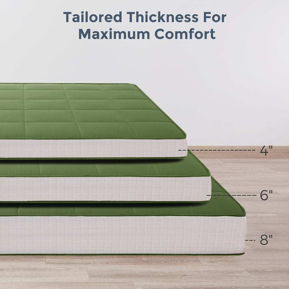 MAXYOYO Padded Japanese Floor Mattress - Green Foldable Roll Up Futon Mattress for Bedroom, Guest Room & Travel | Comfortable Floor Sleeping & Lounging