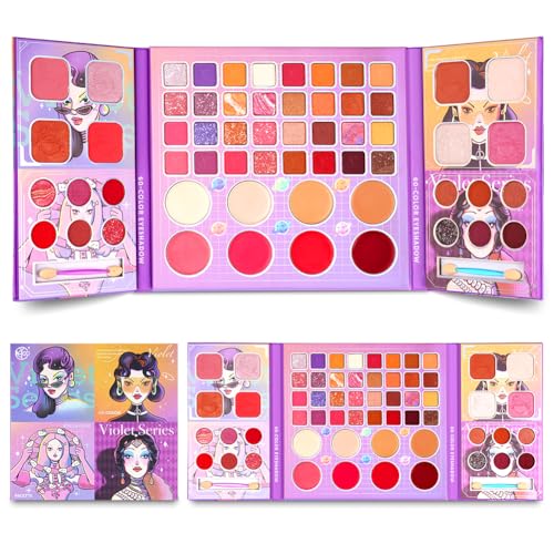 60 Colores Morado Paleta Maquillaje