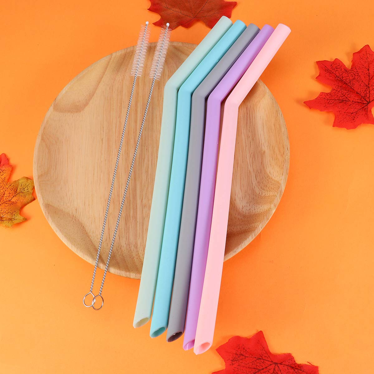 DOITOOL Reusable Silicone Straws - BPA-Free, Eco-Friendly Drinking Straws for Smoothies, Iced Coffee & Cocktails at Home or On-the-Go