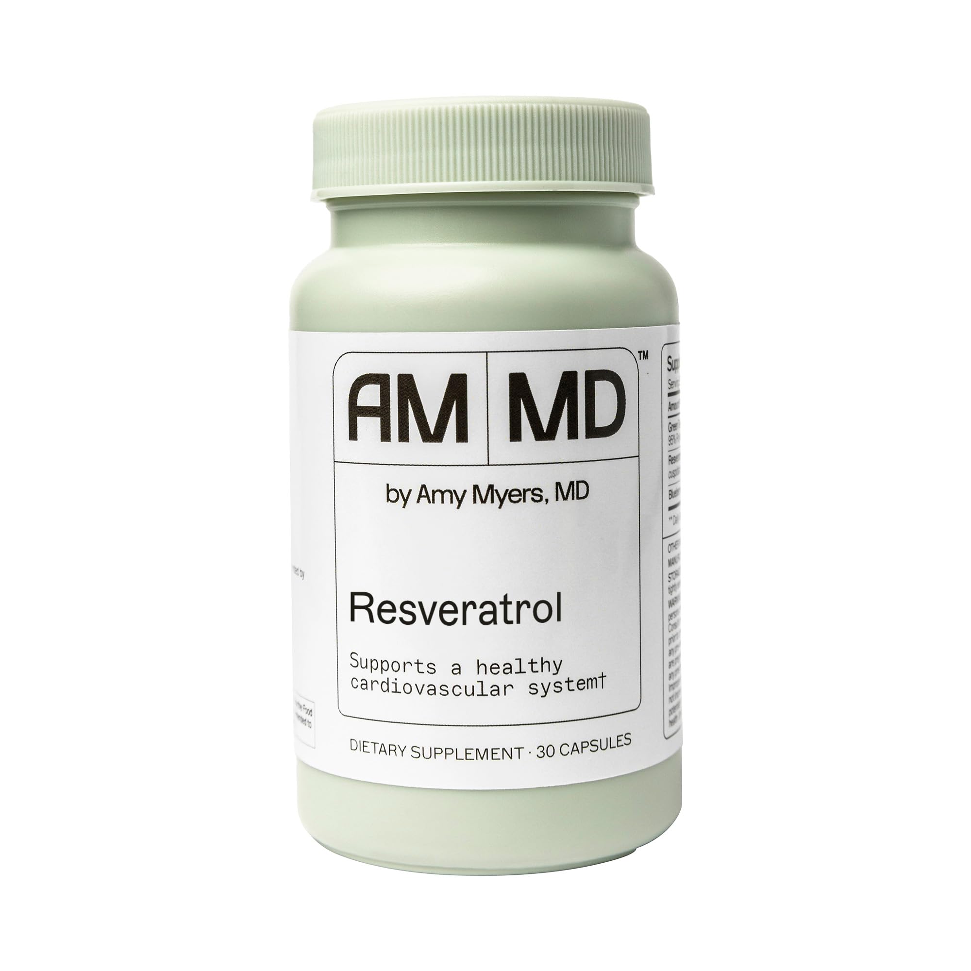 Amy Myers Resveratrol Supplement 150mg - Antioxidant for Immune Support, Heart Health & Anti-Aging - Free Radical Scavenger to Boost Circulation & Reduce Inflammation - 60 Vegan Capsules - Perfect for Daily Wellness & Active Lifestyle