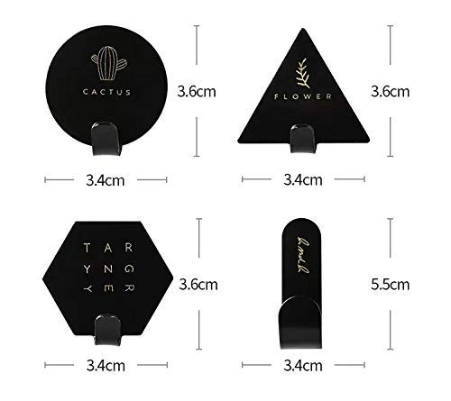 Heavy-Duty Iron Wall Hooks 4-Pack - for Kitchen, Bathroom & Entryway Organization
