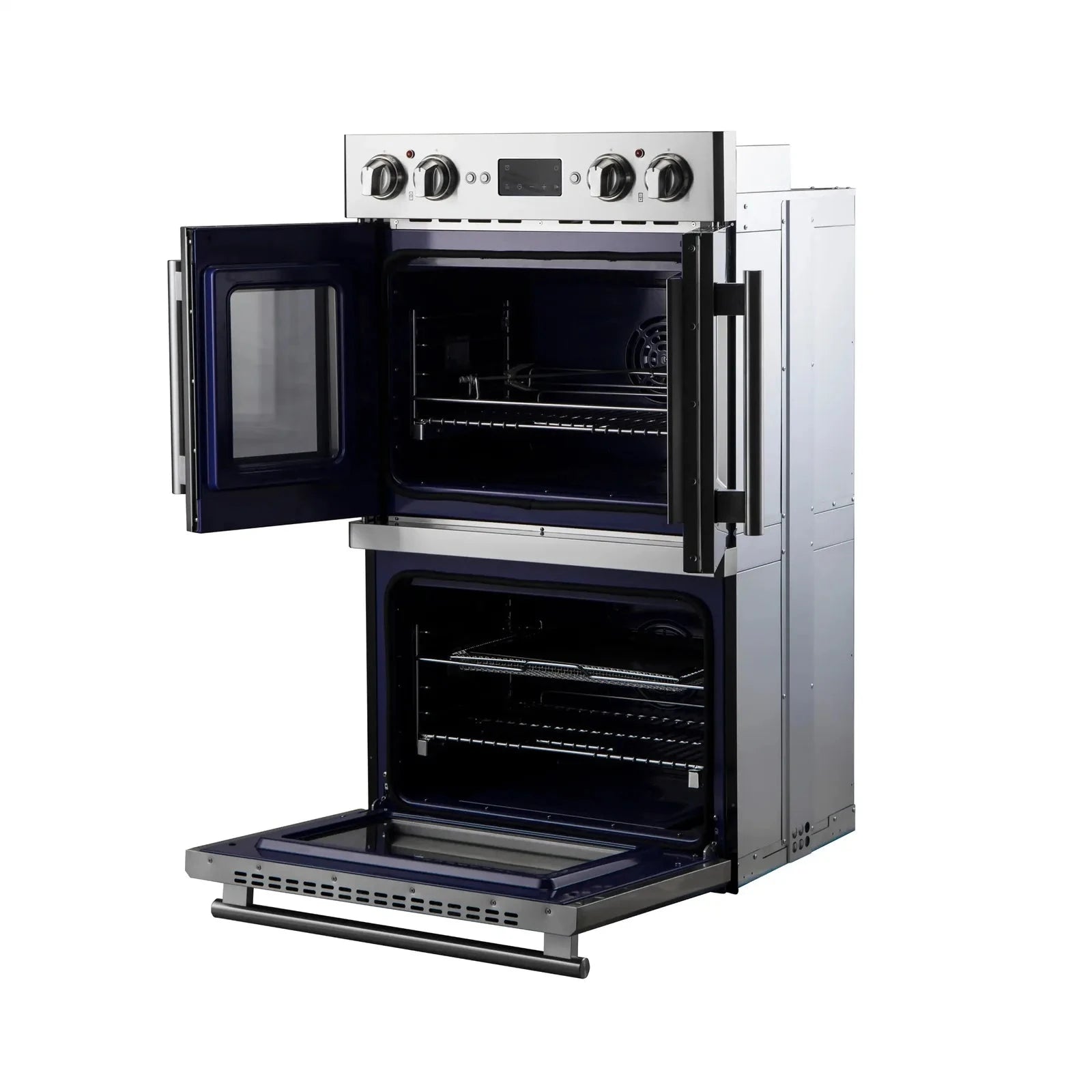 Forno Gallico 30 Inch Electric French Door Double Oven with Convection - Stainless Steel FBOEL1388 for Baking, Roasting & Entertaining