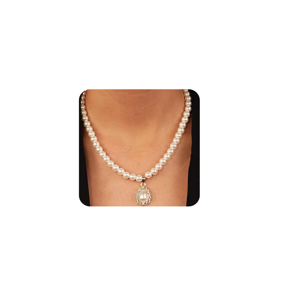 Bridal Pearl Necklace Set - Ivory Teardrop Earrings for Wedding & Party