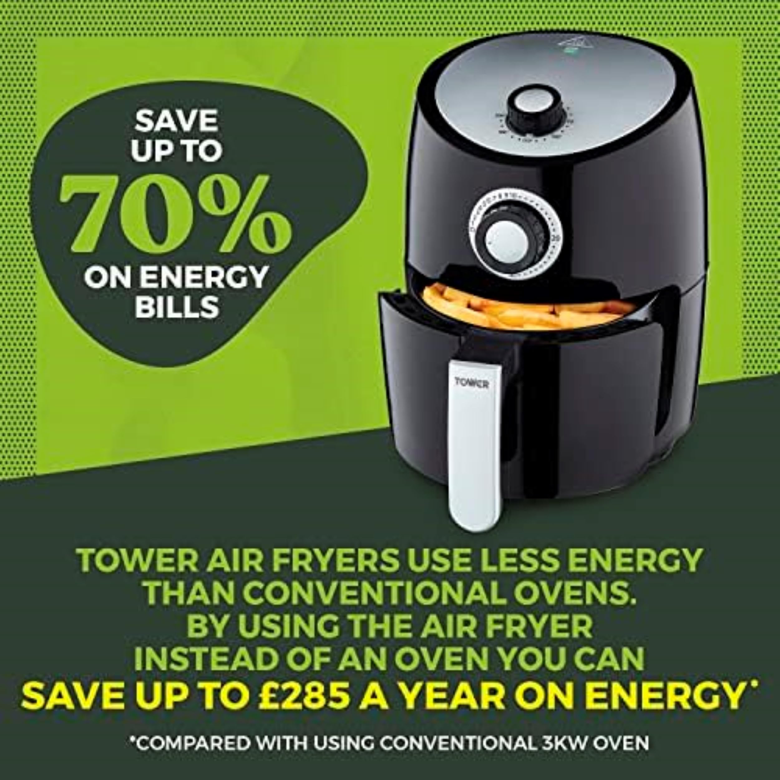 Vortex T17023 Manual Air Fryer Oven - 2.2L Black, Rapid Air Circulation, 30-Minute Timer | Healthy Frying, Crispy Snacks, Family Meals & Quick Cooking