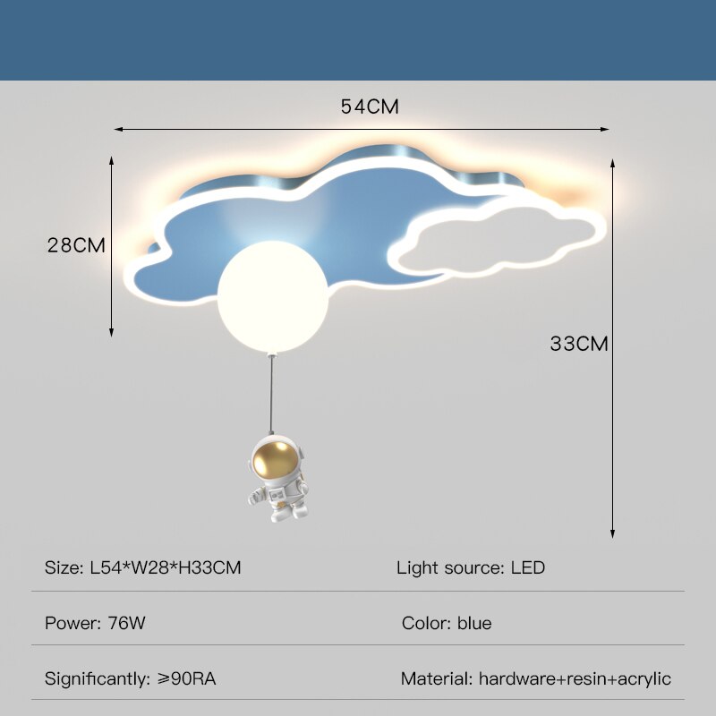 Kids Astronaut Ceiling Light - LED Space Themed Night Light for Children's Bedroom Decor | Perfect for Nursery, Playroom & Space-Themed Room Decorations