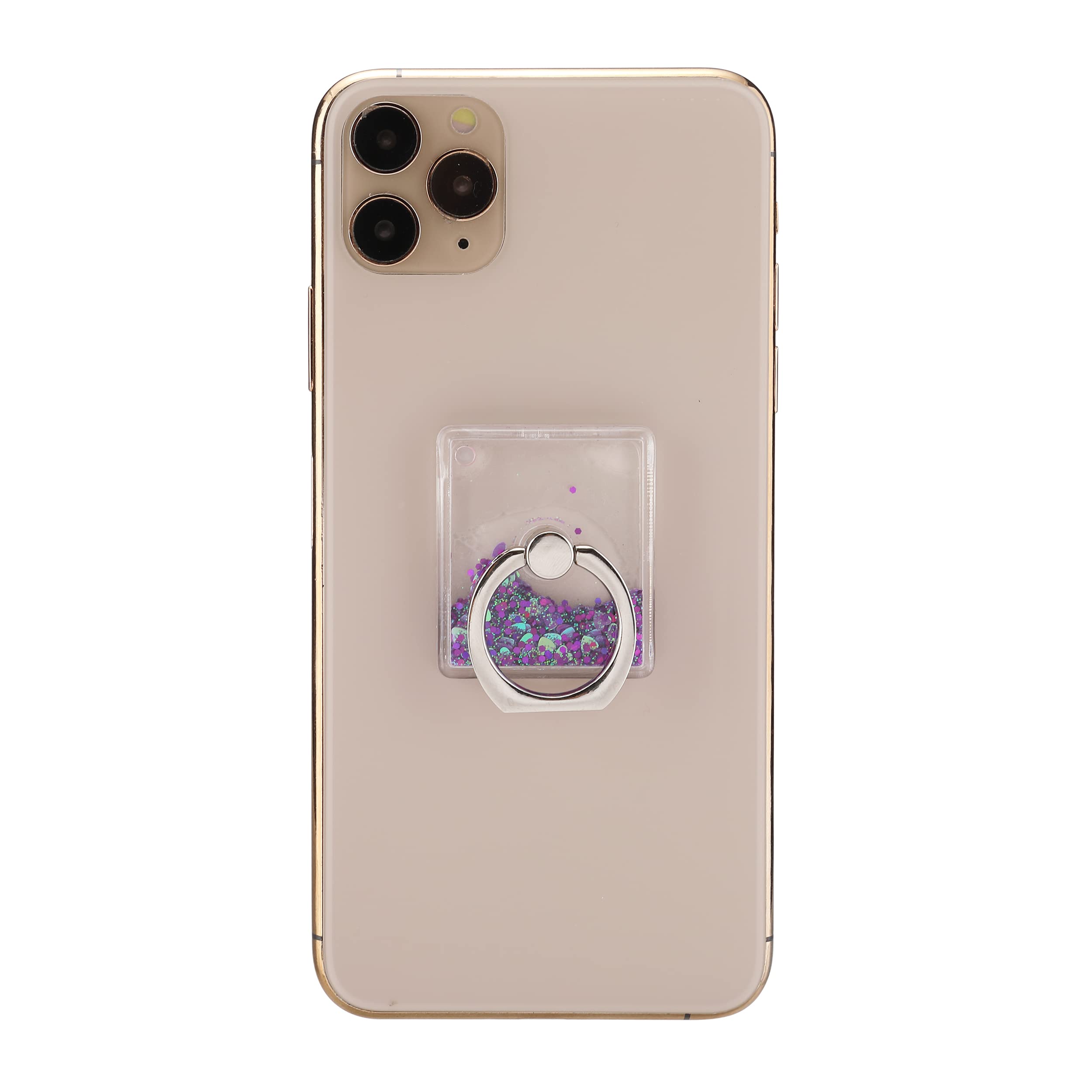 360° Rotating Phone Ring Holder - Secure Grip & Stand for iPhone & Android - Glitter Purple for Daily Use