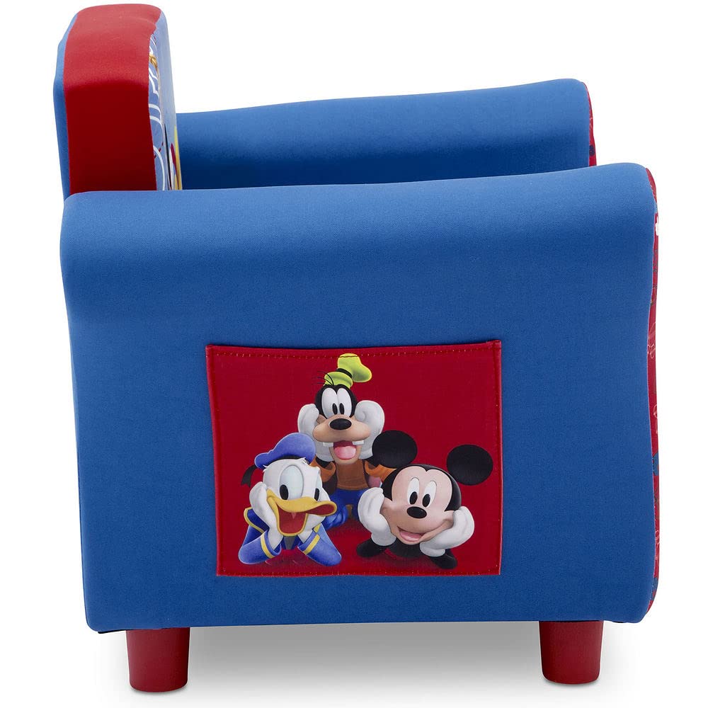 Delta Children Upholstered Chair with Disney Mickey Mouse Design - Kids Armchair for Bedroom, Playroom & Nursery - Soft Fabric Seat for Toddlers & Children (Ages 3+)