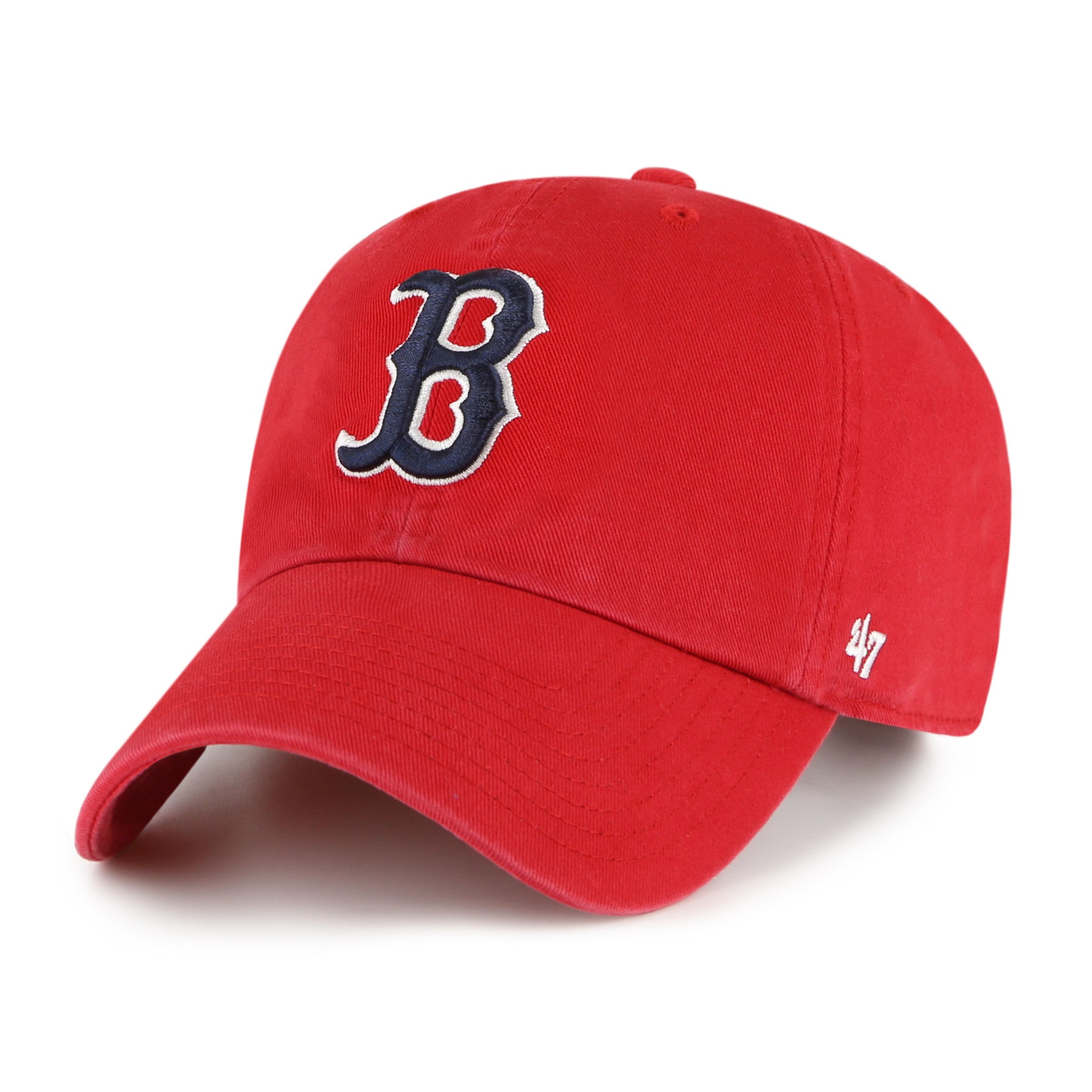 47 Brand Boston Red Sox Cleanup Adjustable Baseball Cap - Red | MLB Officially Licensed Hat for Men & Women | Perfect for Games, Tailgating & Everyday Wear