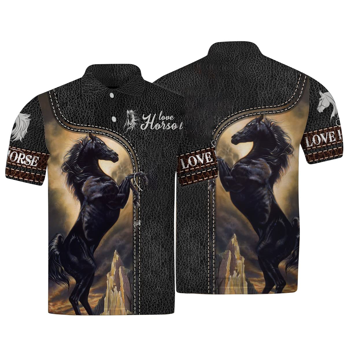 Men's Horse Lover Polo Shirt - Lightweight Cowboy & Bull Riding Shirt for Rodeo Enthusiasts - Perfect for Western Rides, Ranch Work, and Country Events