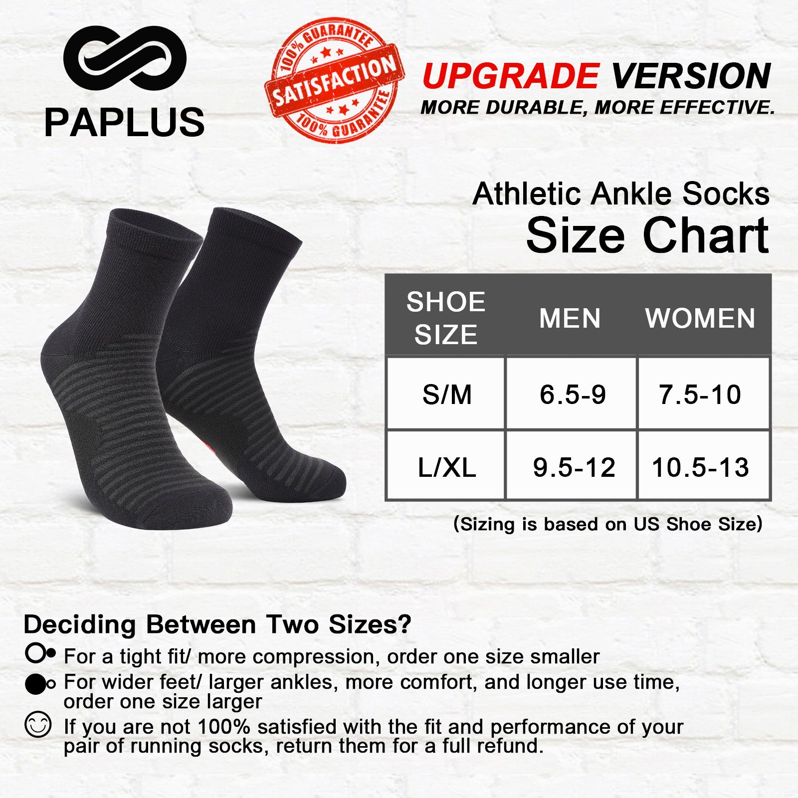 GECKOMAN x PAPLUS Athletic Quarter Socks - 2 Pairs Pack - Breathable Sports Socks for Running, Gym & Casual Wear