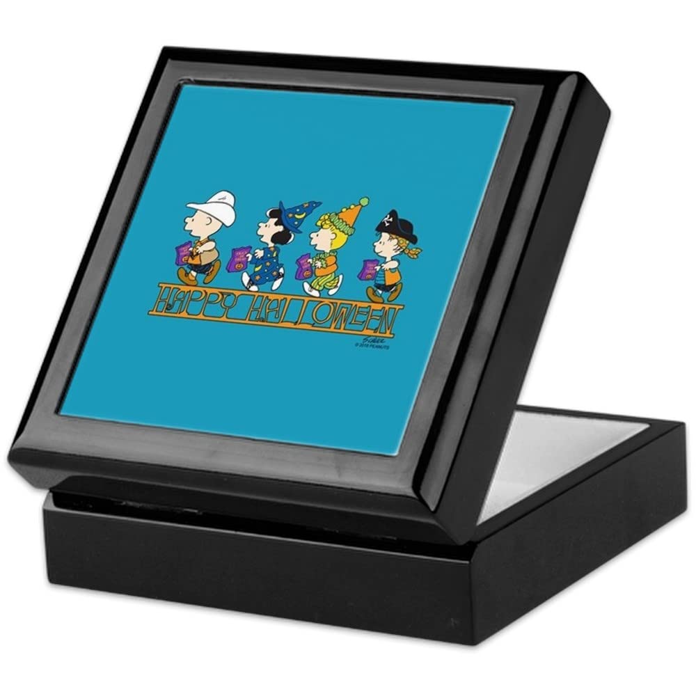 Peanuts Happy Halloween Keepsake Box - Handcrafted Hardwood Jewelry Storage with Velvet Lining - Perfect for Collectibles, Jewelry & Holiday Decor | Gift Idea for Halloween & Christmas