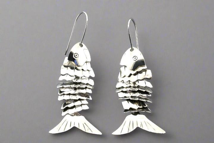 Dancing Fish Drop Earrings - Sterling Silver Dangle Earrings for Women - Perfect for Parties, Weddings & Everyday Wear