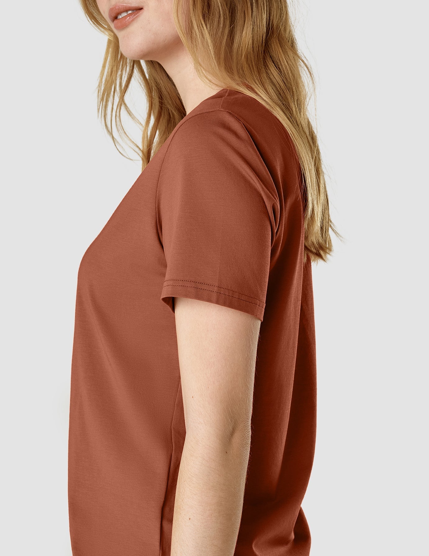 Premium Supima Cotton T-Shirt for Men & Women - Soft White & Terracotta Colors - Perfect for Casual Wear, Layering & Everyday Comfort