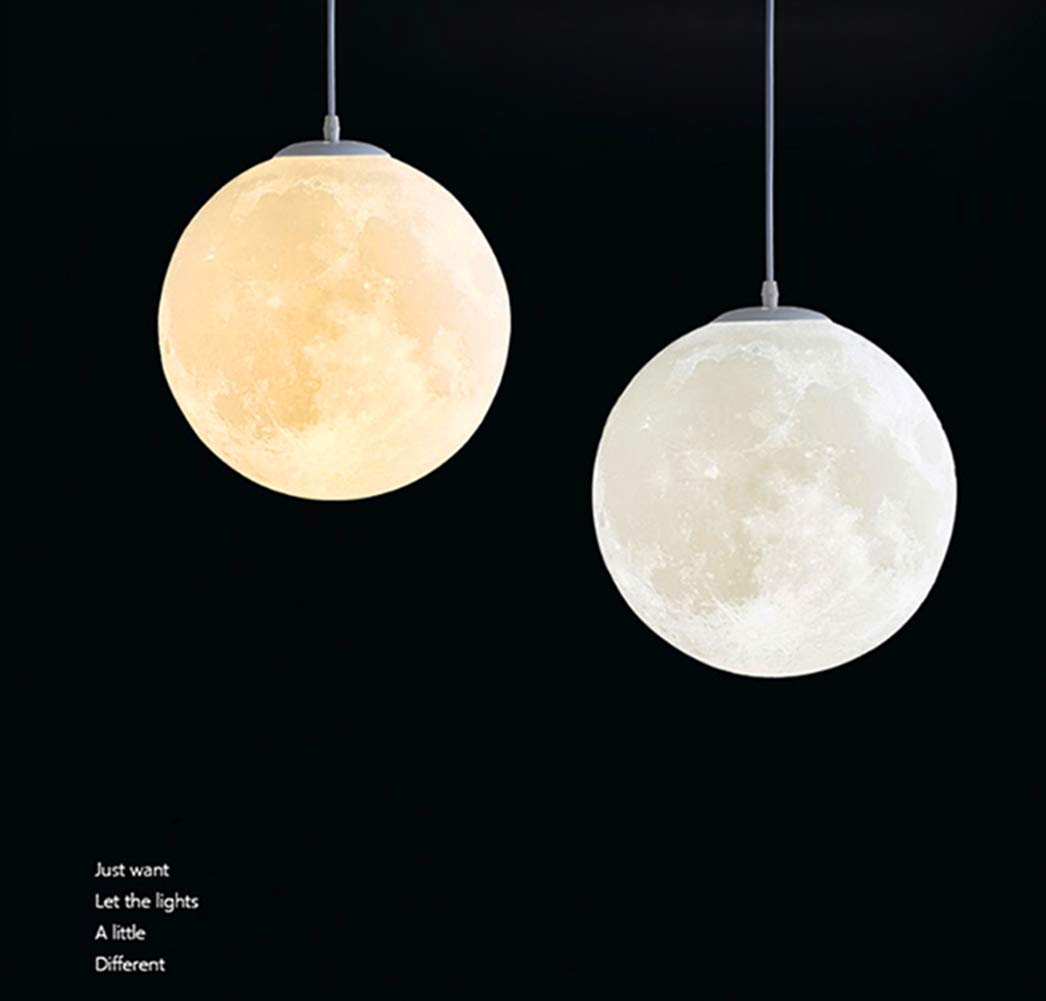 KRUIHAN Universe Planet Moon Pendant Light - 22cm LED Hanging Ceiling Lamp for Restaurant, Bar, Home & Kids Bedroom (Bulb Not Included) | Creative Night Lighting for Dining Rooms, Living Spaces & Children's Rooms