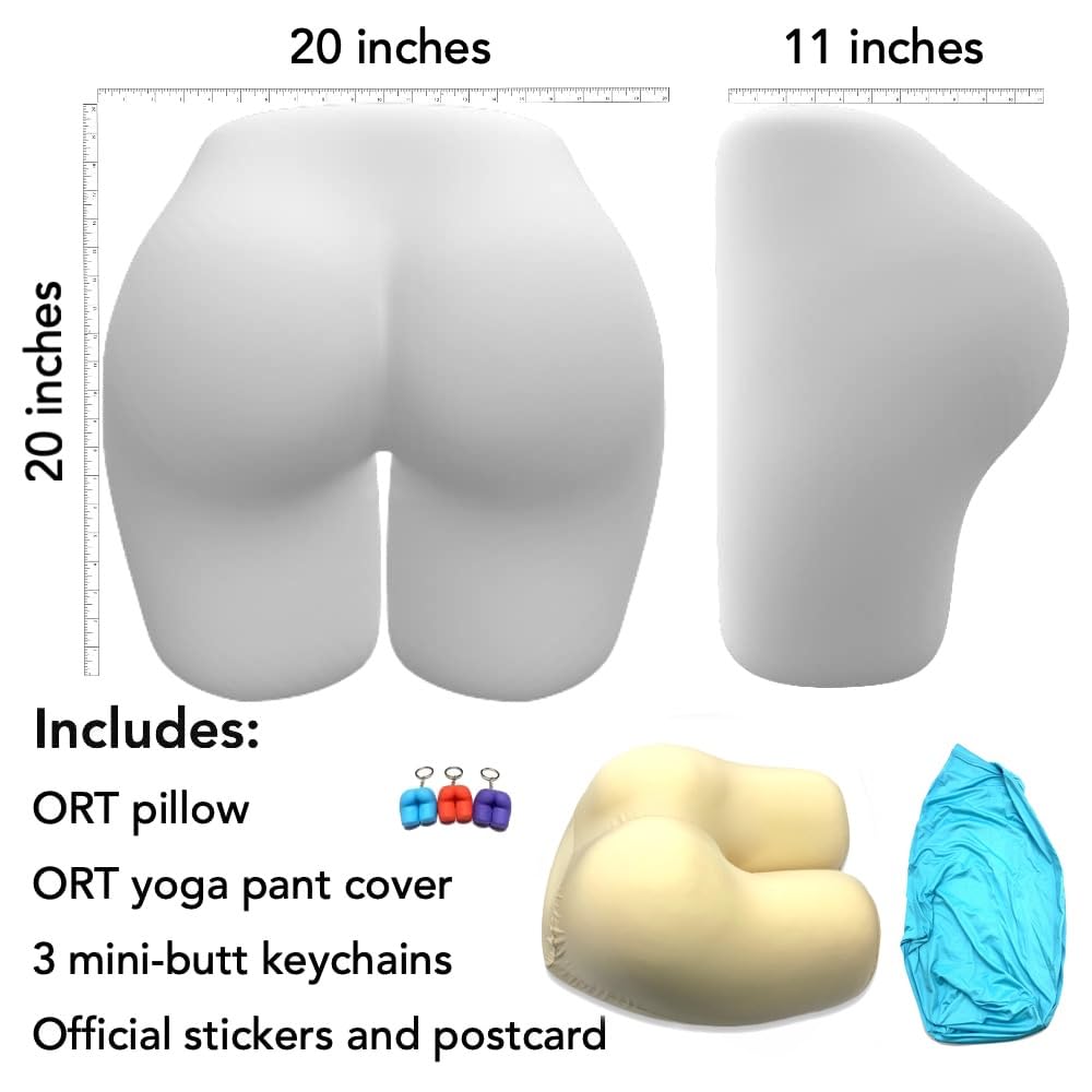 **Ergonomic Butt-Shaped Pillow for Back & Hip Support - Soft, Natural, Stress-Relieving Cushion with Yoga Pant Cover - Perfect for Side Sleepers, Office Chairs & Meditation**
