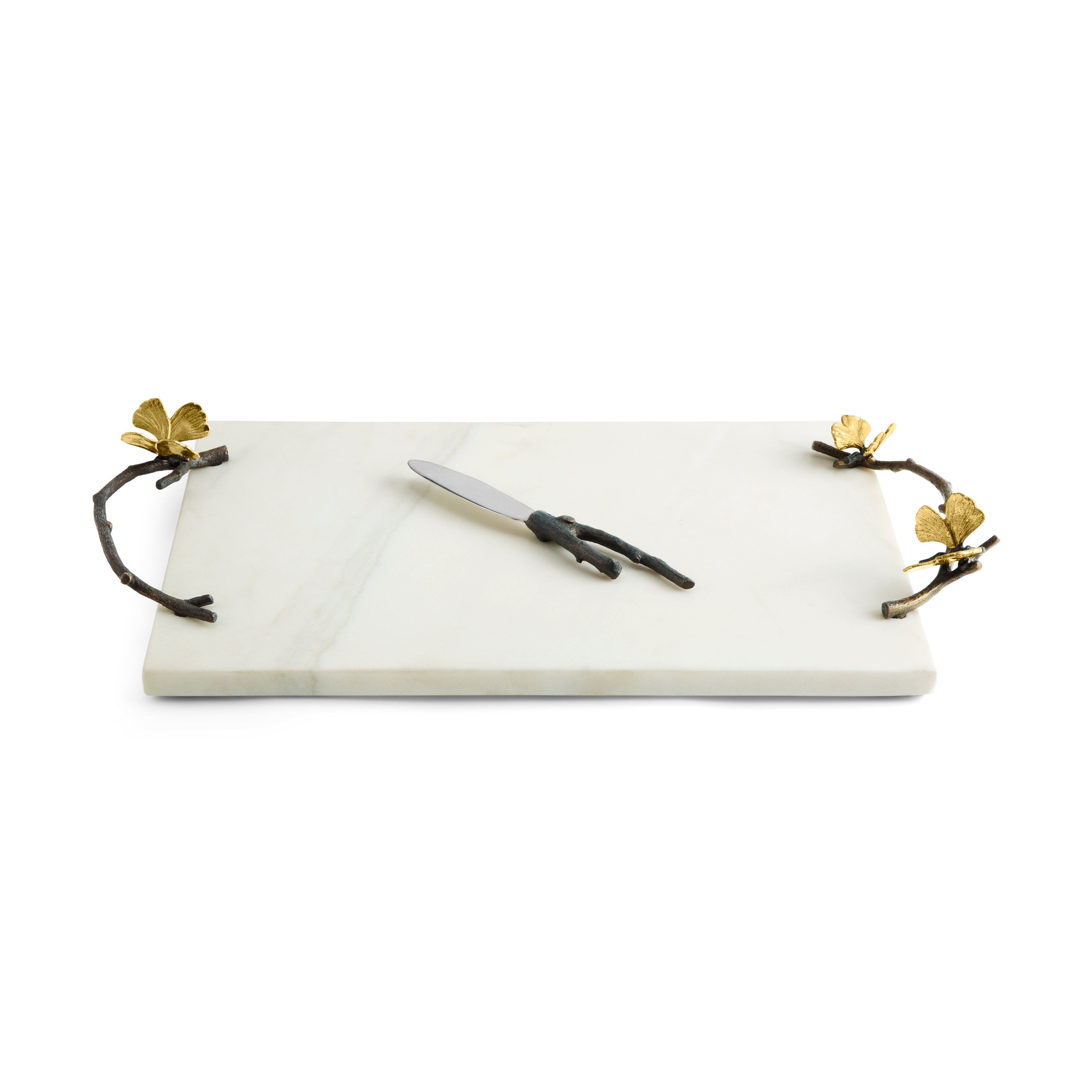Butterfly Ginkgo Cheese Board with Knife Set - Elegant Wooden Charcuterie Serving Tray for Wine Parties, Picnics & Home Entertaining