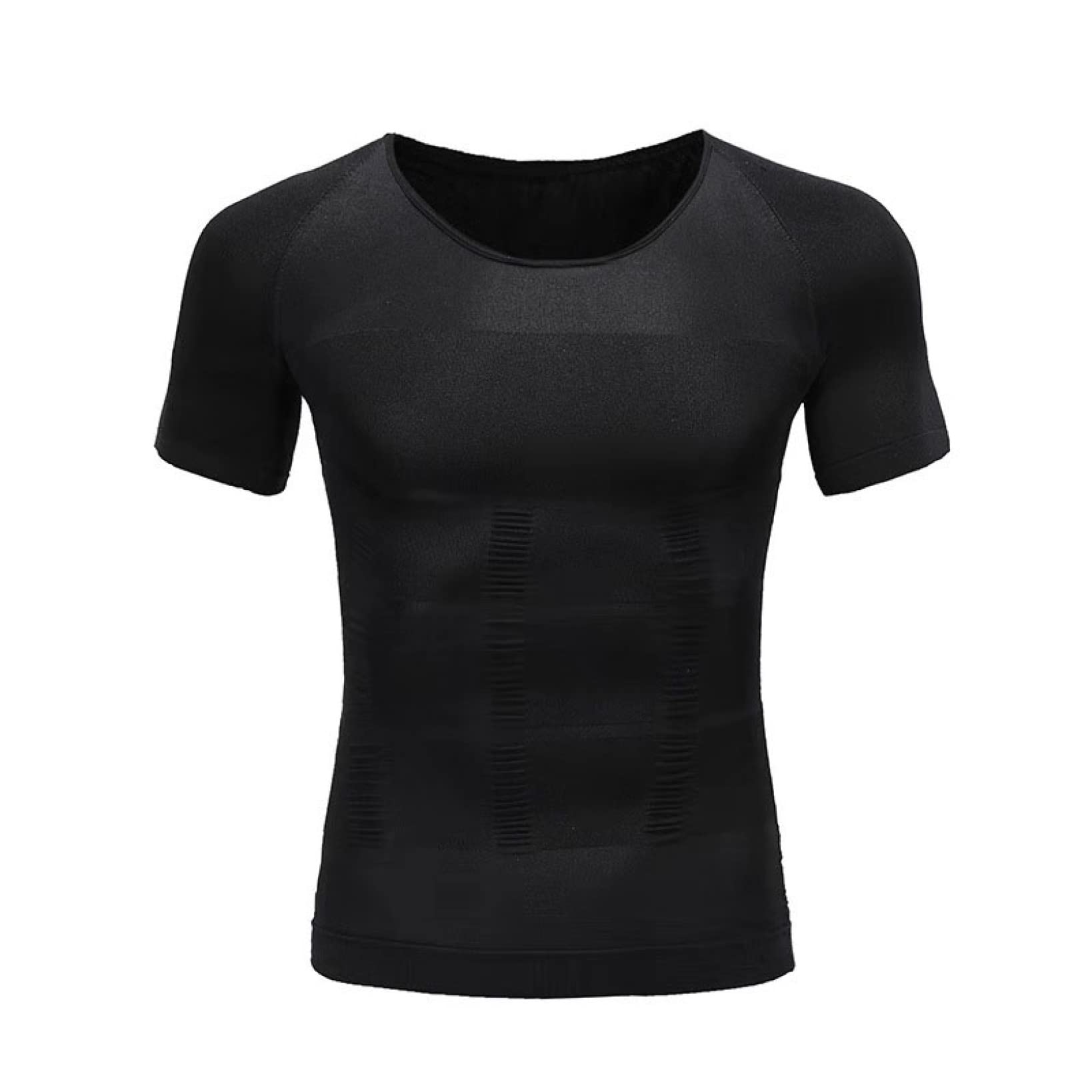 Hoxekle Men's Compression Shirt - Seamless Elastic Workout Shirt for Slimming & Muscle Support | Gym, Running, Yoga & Summer Sports Performance Wear
