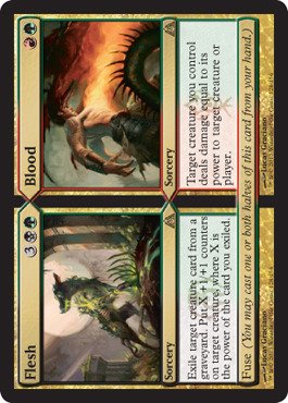 Magic The Gathering Flesh // Blood (128) - Dragon's Maze Foil Card - MTG Collectible Trading Card Game for Deck Building & Strategy Battles
