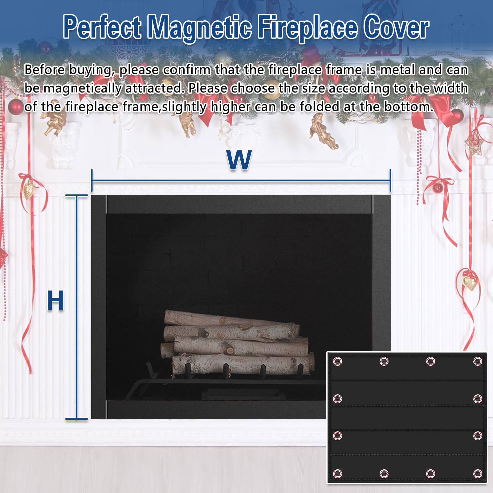 Magnetic Fireplace Cover Blanket - 41
