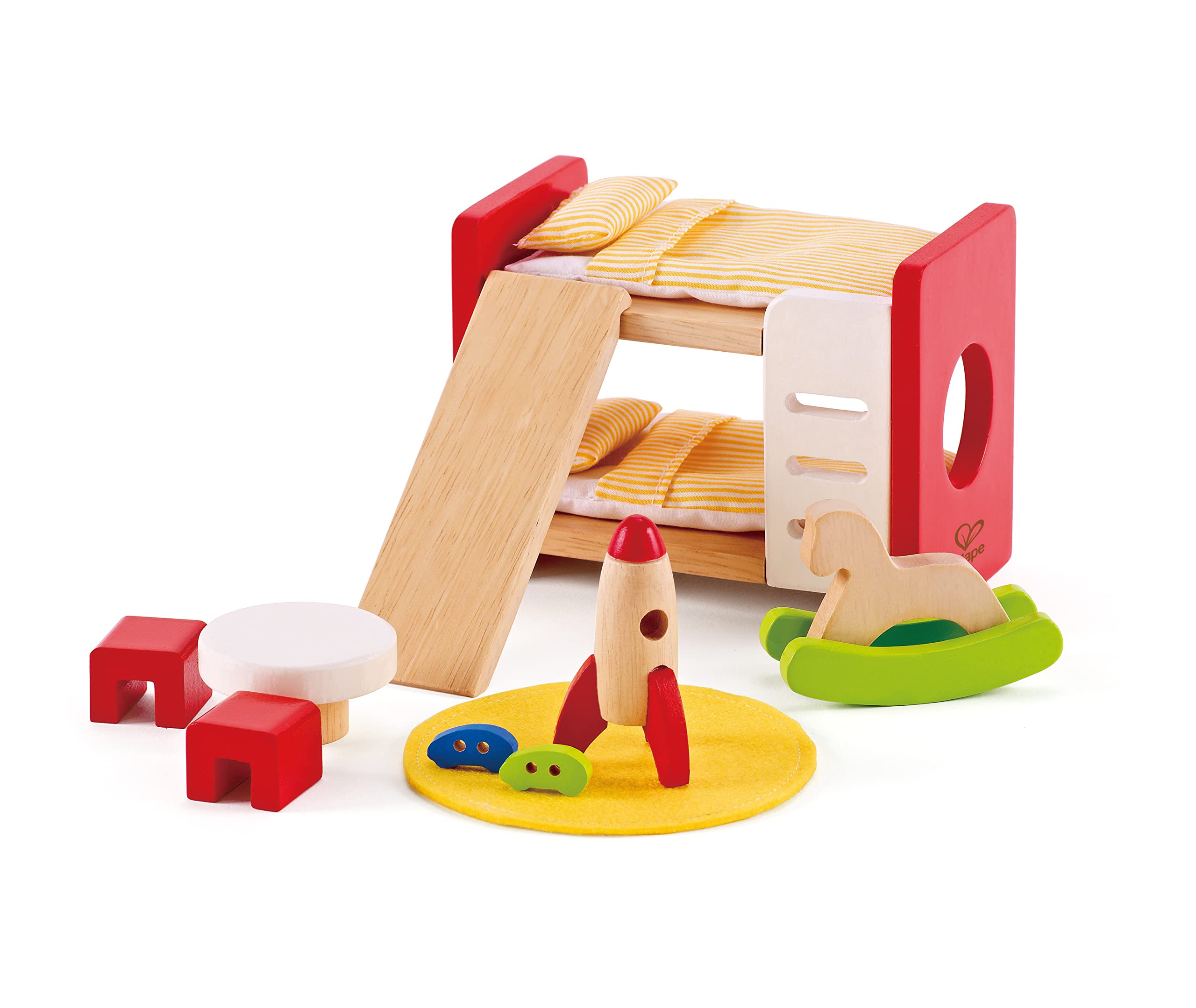Hape 1:12 Scale Wooden Dollhouse Furniture Set with Accessories for Kids - Perfect for Children's Room Decor, Playtime & Miniature Dollhouse Scenes