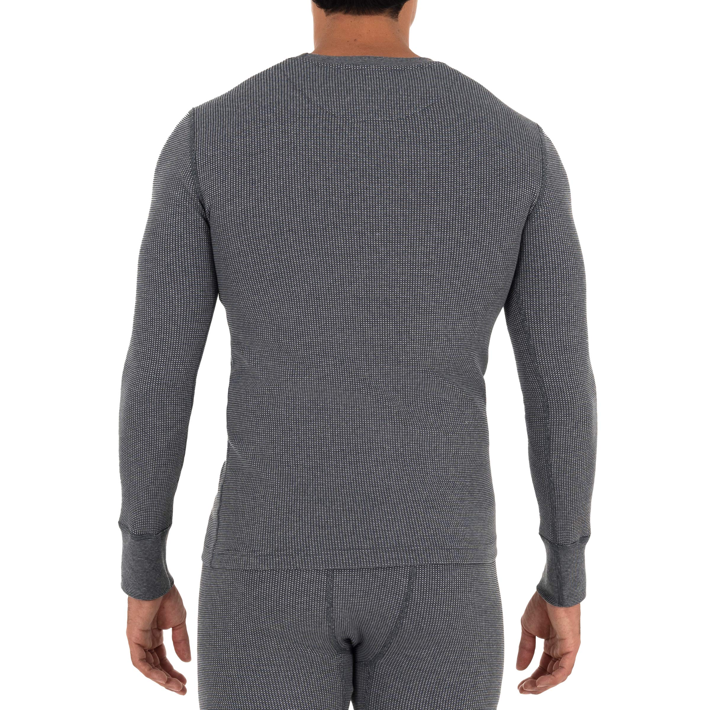 Fruit of the Loom Men's Eco-Friendly Recycled Waffle Thermal Underwear Crew Neck Top - 1 Pack & 2 Pack Options - Warm Base Layer for Winter, Outdoor Activities & Layering