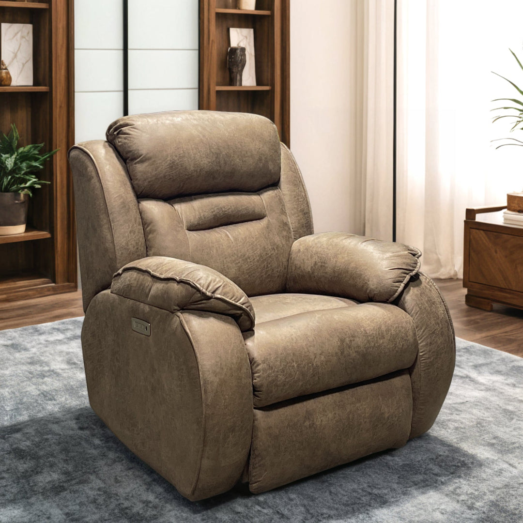 Remix Wall-Saving Power Recliner Chair - Space Saving Electric Lift Recliner for Living Room, Bedroom & Home Theater - Comfortable Leather Massage Chair with USB Charger