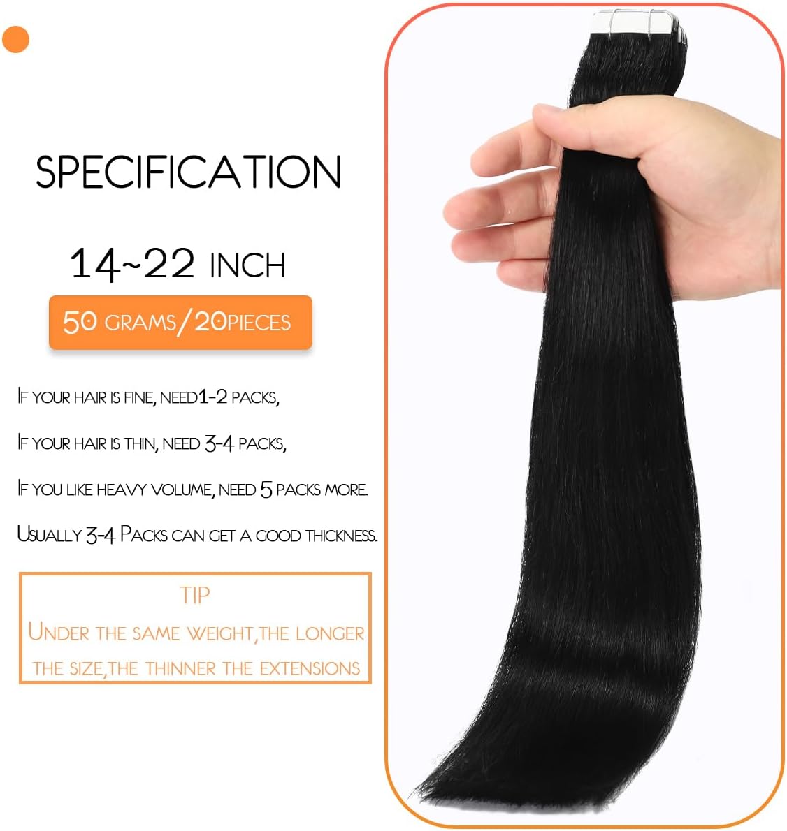 Seamless Skin Weft Tape for Human Hair Extensions - Invisible Hair Integration for Natural Look | Perfect for Daily Wear, Special Occasions & Styling