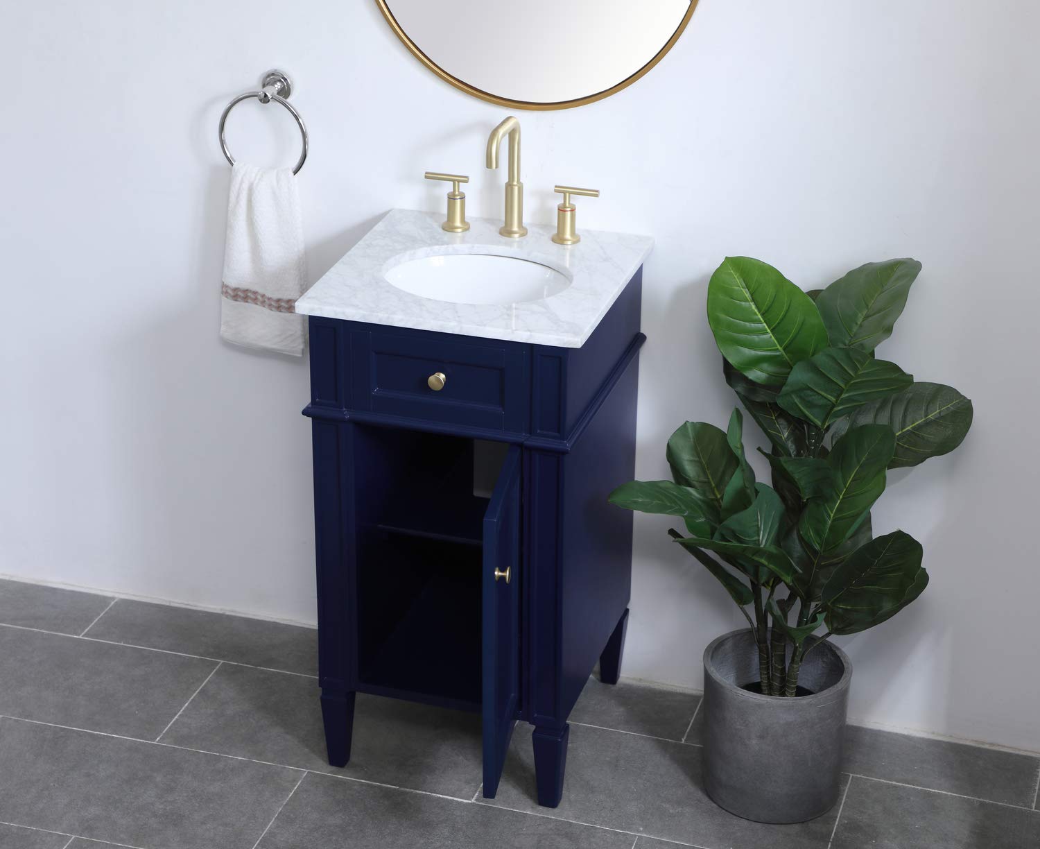 18 Inch Single Bathroom Vanity in Blue - Modern Small Space Vanity with Sink | Perfect for Apartments, Guest Bathrooms & Powder Rooms