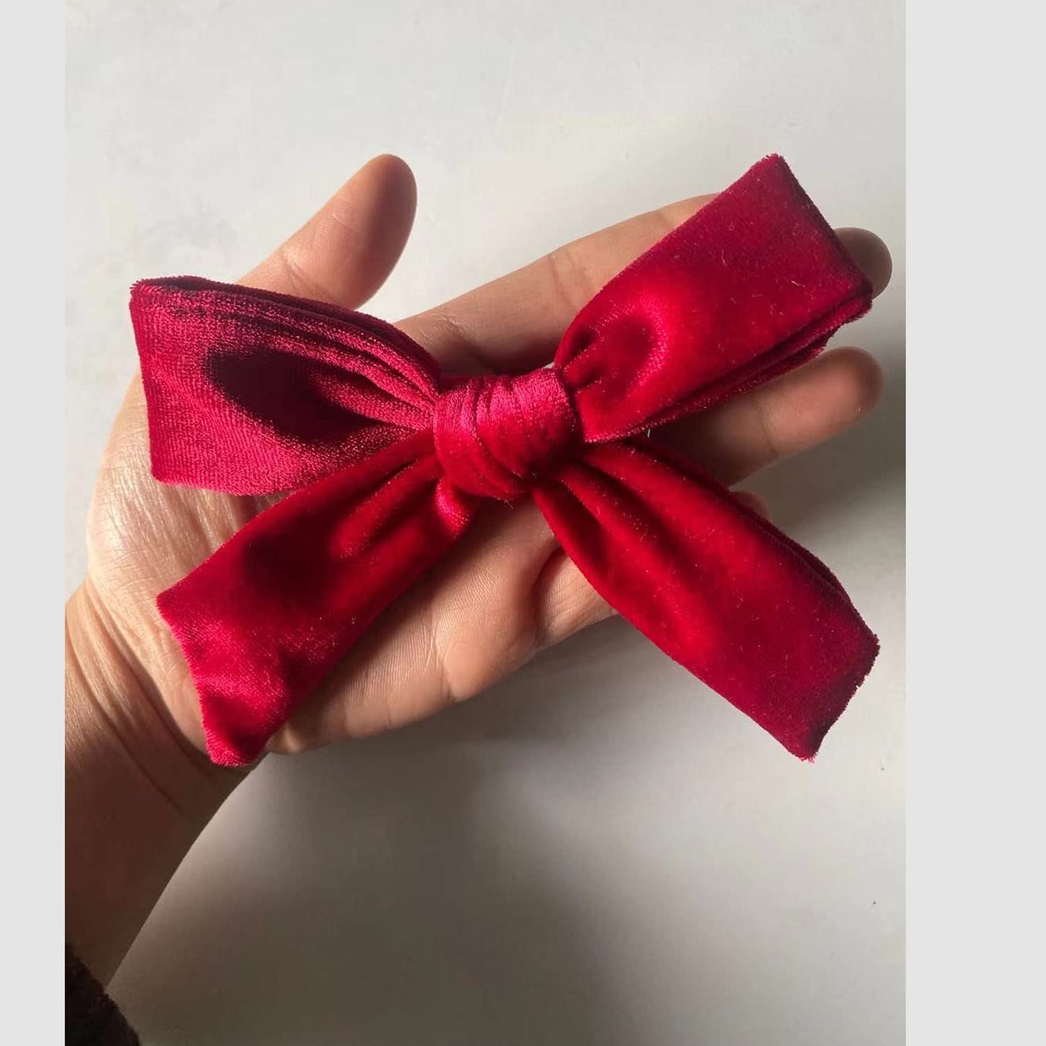 5 Inch Velvet Hair Bows for Baby Girls - Big Hair Clips with Alligator Clip (Red) - Perfect for Birthday Parties, Photo Shoots & Everyday Style