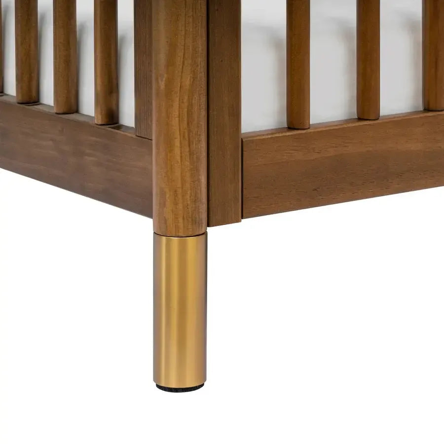 Babyletto Gelato 4-in-1 Convertible Crib in Natural Walnut with Gold Feet – Stylish Nursery Furniture for Newborn to Toddler Bed | Perfect for Modern Baby Rooms & Small Spaces