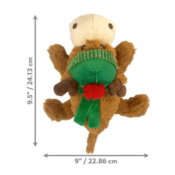 KONG Cozie Holiday Reindeer Medium Dog Toy - Soft Plush Chew Toy for Small & Medium Dogs - Perfect for Christmas Gifts, Playtime & Cuddling