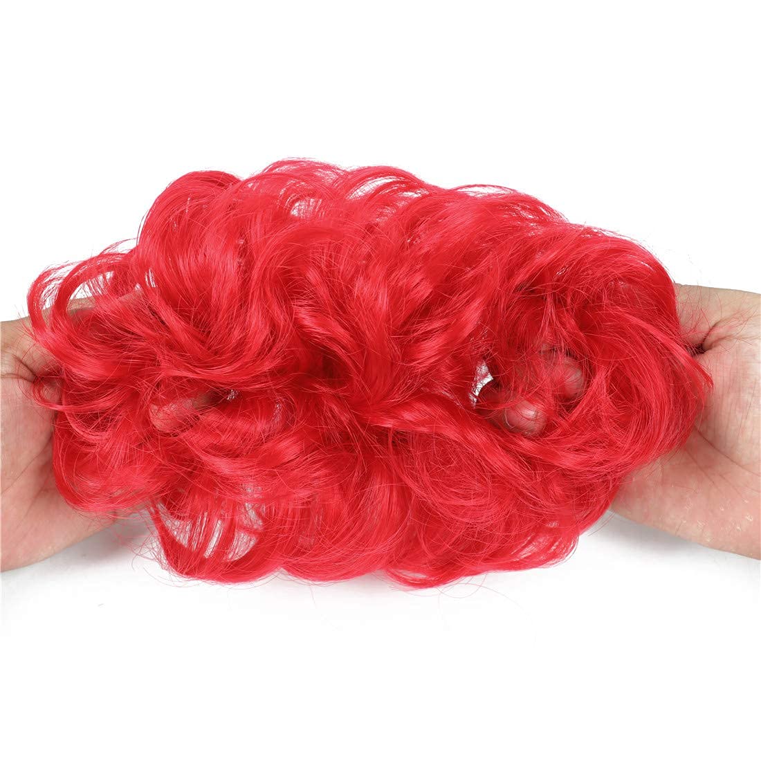 2Pcs Messy Bun Hair Piece - Curly Fake Hair Scrunchie Extension for Messy Updo & Ponytail Hairstyles - Perfect for Daily Wear, Parties & Cosplay