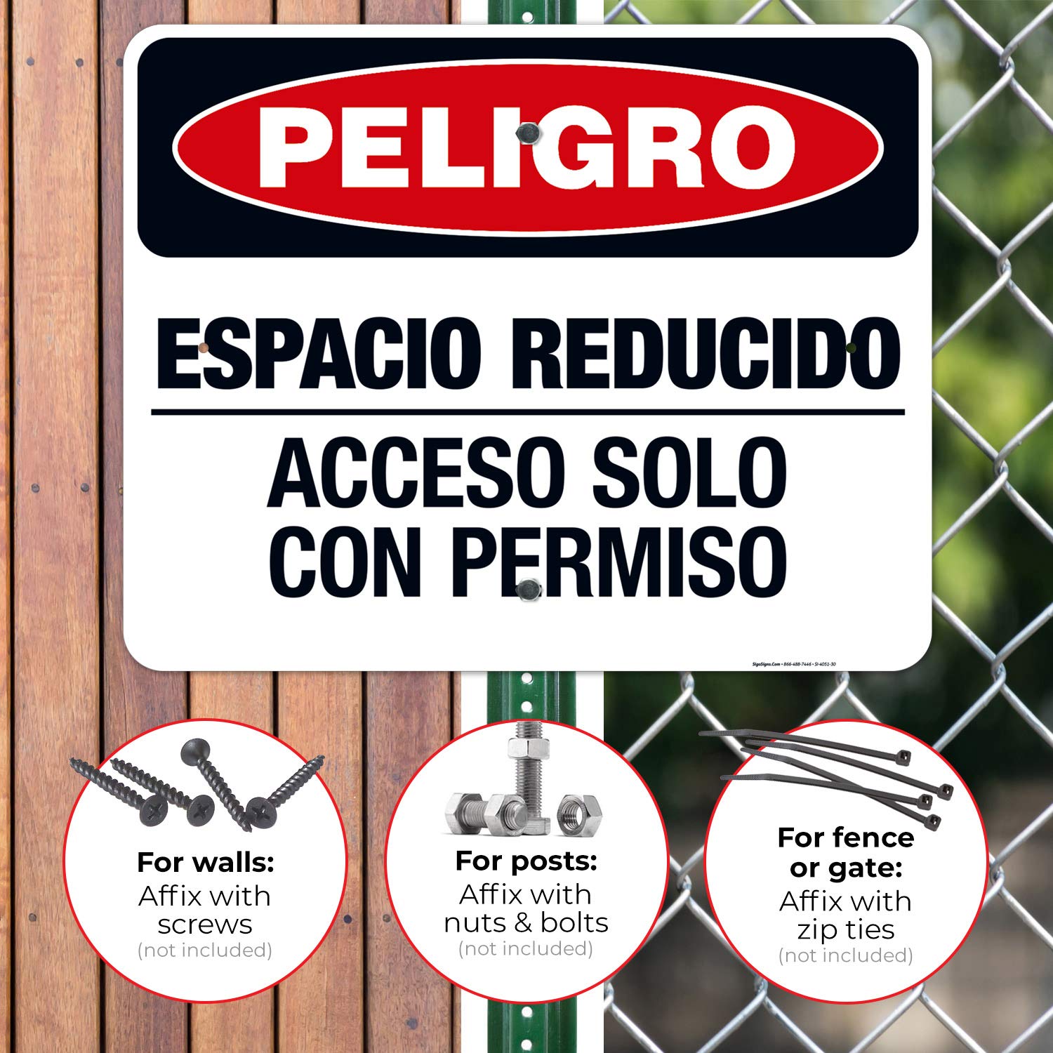 Danger Confined Space Enter by Permit Only OSHA Sign - 24x30 Inches Rust-Free .063 Aluminum Safety Sign - Fade Resistant for Indoor/Outdoor Use - Made in USA - Ideal for Construction Sites, Warehouses & Industrial Areas