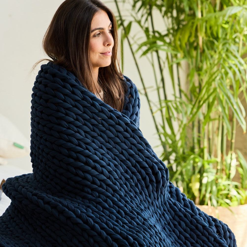 Premium Weighted Blanket for Adults & Kids - 15 lbs Cooling Gravity Blanket for Anxiety Relief & Better Sleep - Soft Breathable Cotton Cover (Great for Stress Relief, Insomnia, and Relaxation)