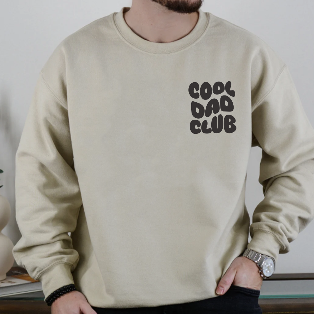 Cool Dad Club Graphic Sweatshirt - Front & Back Print - Casual Pullover for Men - Perfect for Family Outings & Weekend Wear