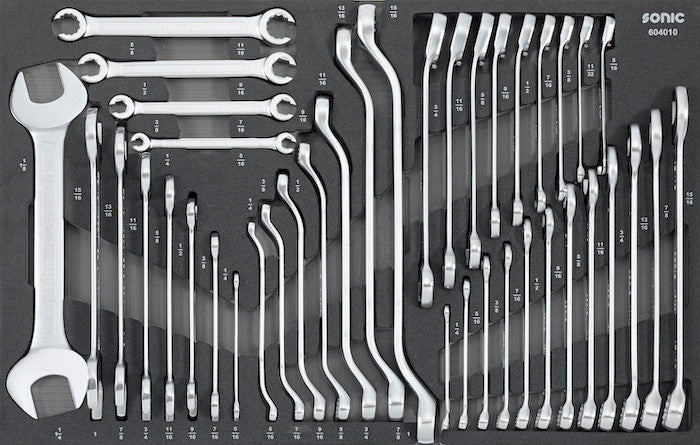 40-Piece SAE Sonic Foam System Wrench Set - Medium Size for Automotive Repair, DIY Projects & Home Maintenance