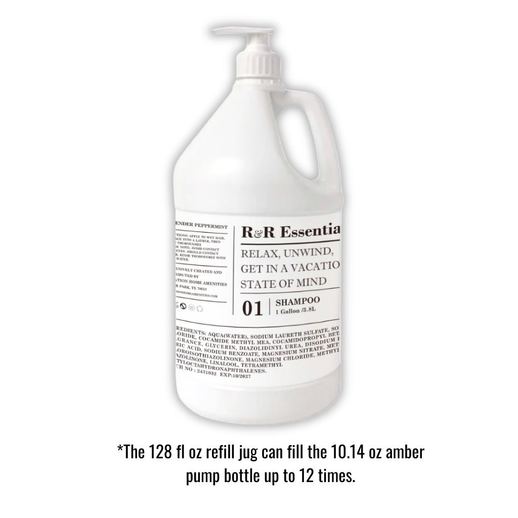 R&R Essentials Refillable Shampoo Bundle - Eco-Friendly Hair Care Set for Daily Use at Home & Travel