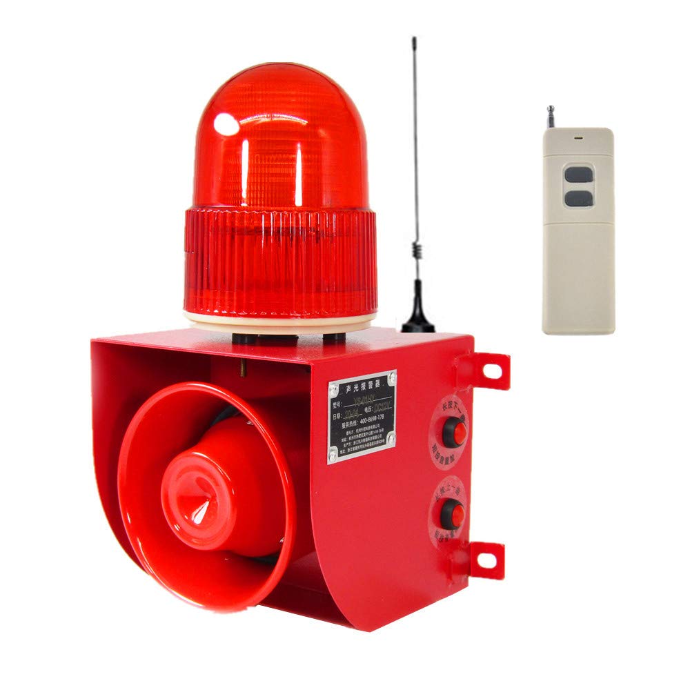 **120dB Waterproof Wireless Remote Control Alarm Siren with Strobe Light - DC 24V Industrial Security Siren for Outdoor Emergency Warning & Safety Alerts**    *(Perfect for warehouses, construction sites, parking lots, and home security systems)*